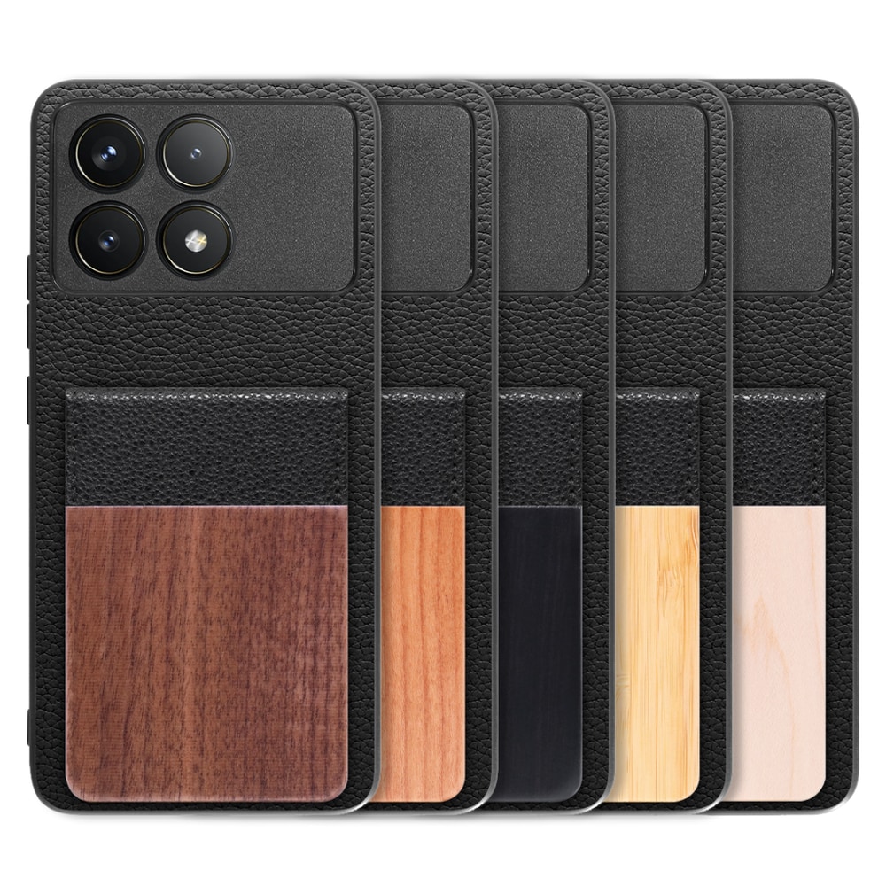 [ LOOF NATURE-SHELL ] POCO F6 Pro  ケース 背面 カード収納 カード入れ カードポケット カバー スマホケース 天然木 本革 [ POCO F6 Pro ]