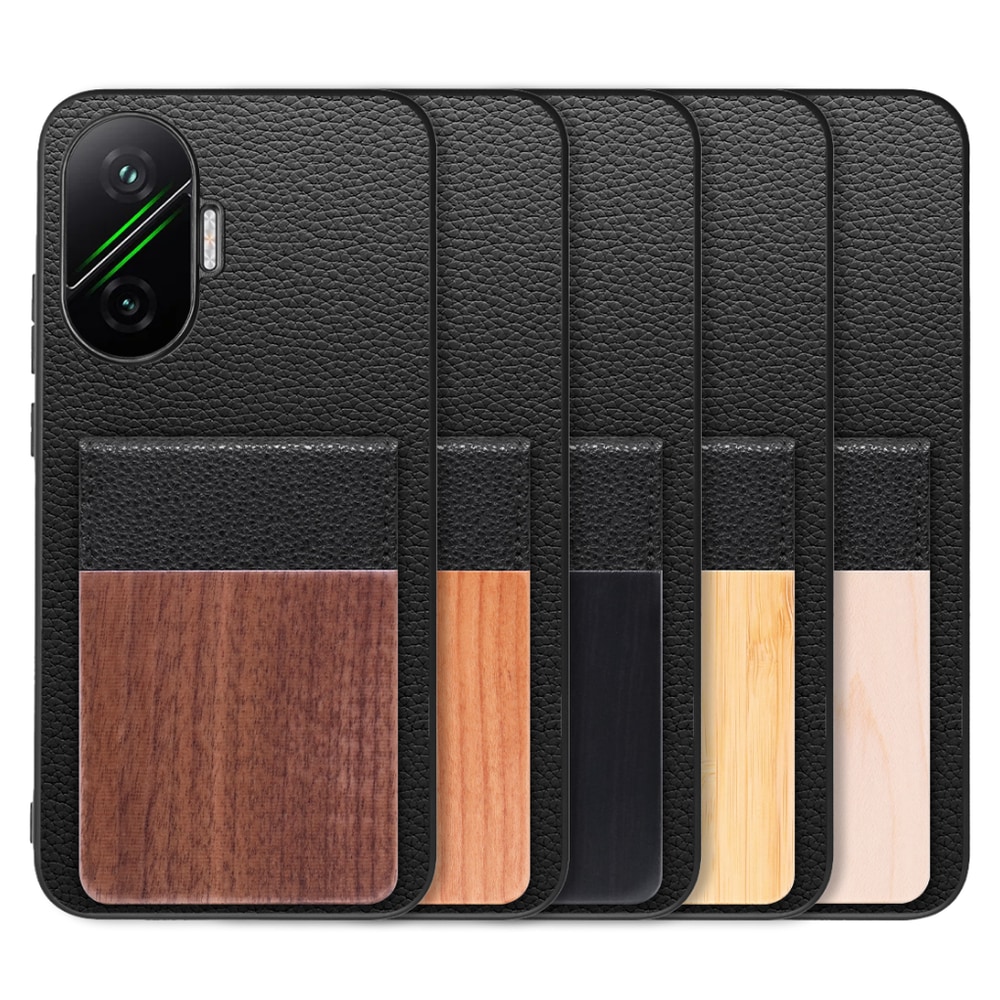 [ LOOF NATURE-SHELL ] POCO F7 Xiaomi シャオミ ケース 背面 カード収納 カード入れ カードポケット カバー スマホケース 天然木 本革 [ POCO F7 ]
