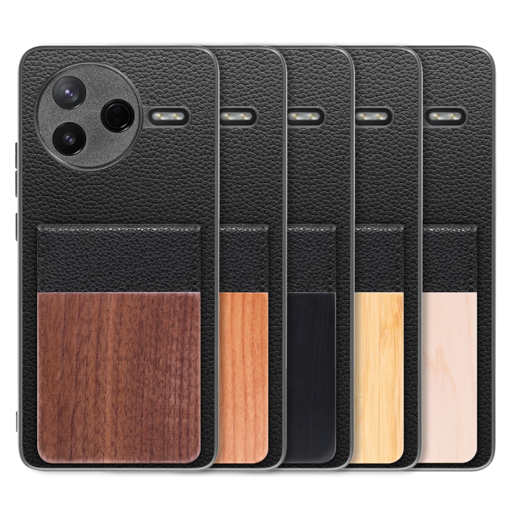 [ LOOF NATURE-SHELL ] POCO F7 Pro Xiaomi シャオミ ケース 背面 カード収納 カード入れ カードポケット カバー スマホケース 天然木 本革 [ POCO F7 Pro ]
