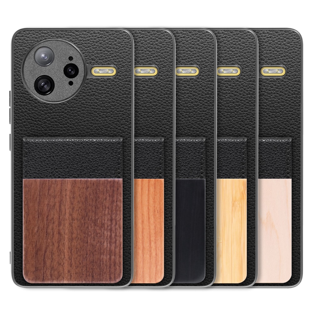 [ LOOF NATURE-SHELL ] POCO F7 Ultra Xiaomi シャオミ ケース 背面 カード収納 カード入れ カードポケット カバー スマホケース 天然木 本革 [ POCO F7 Ultra ]