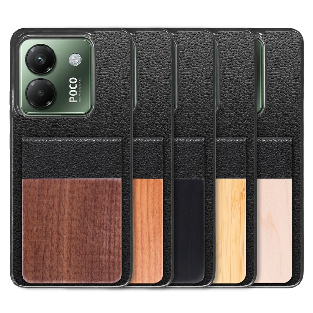 [ LOOF NATURE-SHELL ] POCO M7 Pro 5G Xiaomi シャオミ ケース 背面 カード収納 カード入れ カードポケット カバー スマホケース 天然木 本革 [ POCO M7 Pro 5G ]