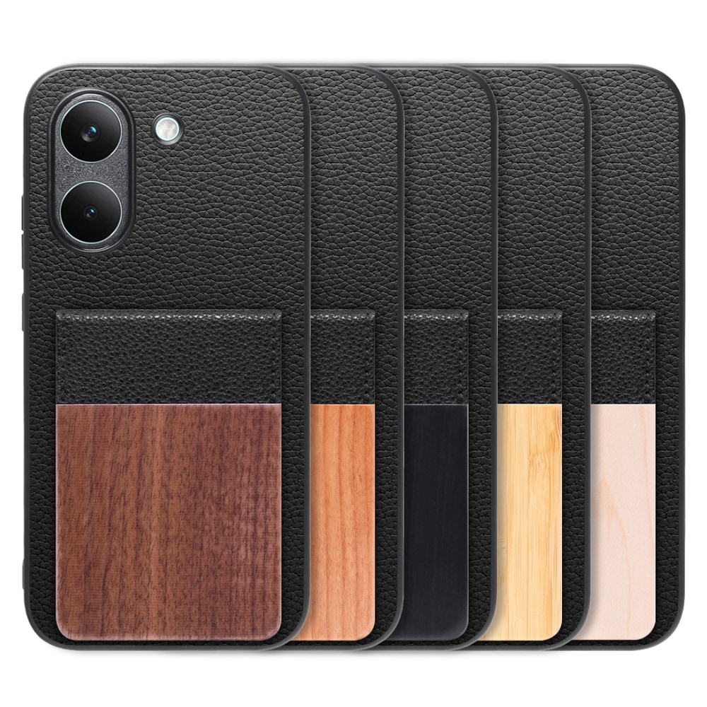 [ LOOF NATURE-SHELL ] POCO X8 Pro Xiaomi シャオミ ケース 背面 カード収納 カード入れ カードポケット カバー スマホケース 天然木 本革 [ POCO X8 Pro ]