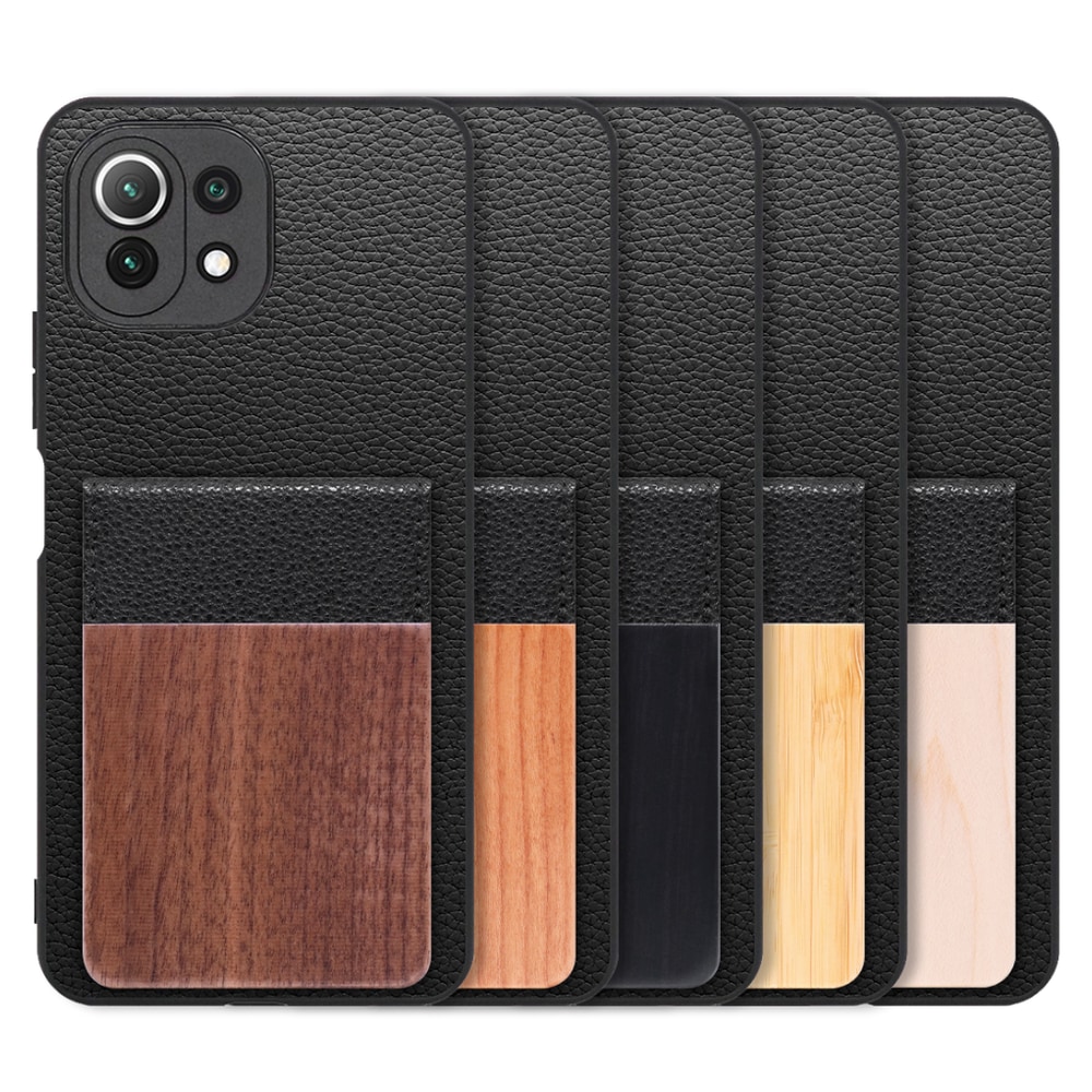 [ LOOF NATURE-SHELL ] Xiaomi Mi 11 Lite 5G mi11lite5g 11lite ケース 背面 カード収納 カード入れ カードポケット カバー スマホケース 天然木 本革 [ Mi 11 Lite 5G ]