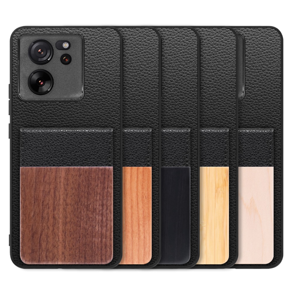 [ LOOF NATURE-SHELL ] Xiaomi 13T / 13T Pro XIG04 13 T 13TPro ケース 背面 カード収納 カード入れ カードポケット カバー スマホケース 天然木 本革 [ Xiaomi 13T / 13T Pro ]