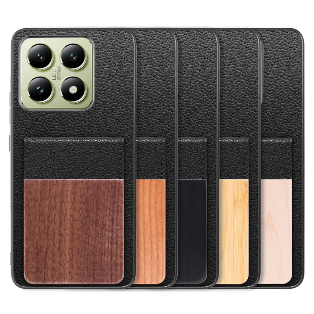[ LOOF NATURE-SHELL ] Xiaomi 14T XIG06 ケース 背面 カード収納 カード入れ カードポケット カバー スマホケース 天然木 本革 [ Xiaomi 14T ]