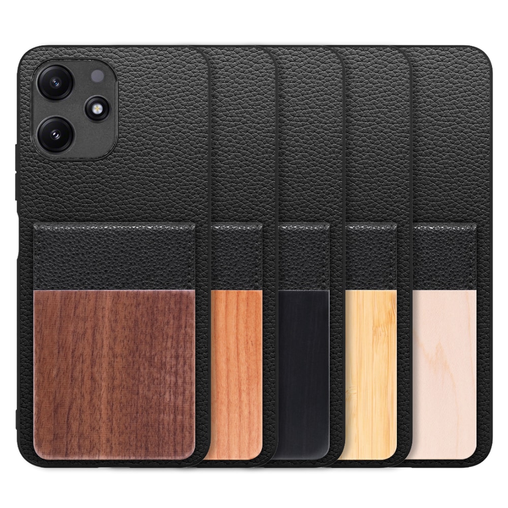 [ LOOF NATURE-SHELL ] Xiaomi Redmi 12 5G XIG03 Redmi12 5G ケース 背面 カード収納 カード入れ カードポケット カバー スマホケース 天然木 本革 [ Xiaomi Redmi 12 5G ]