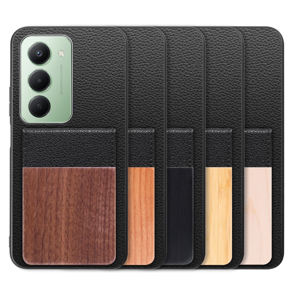 [ LOOF NATURE-SHELL ] Xiaomi REDMI 15 5G  ケース 背面 カード収納 カード入れ カードポケット カバー スマホケース 天然木 本革 [ Xiaomi REDMI 15 5G ]
