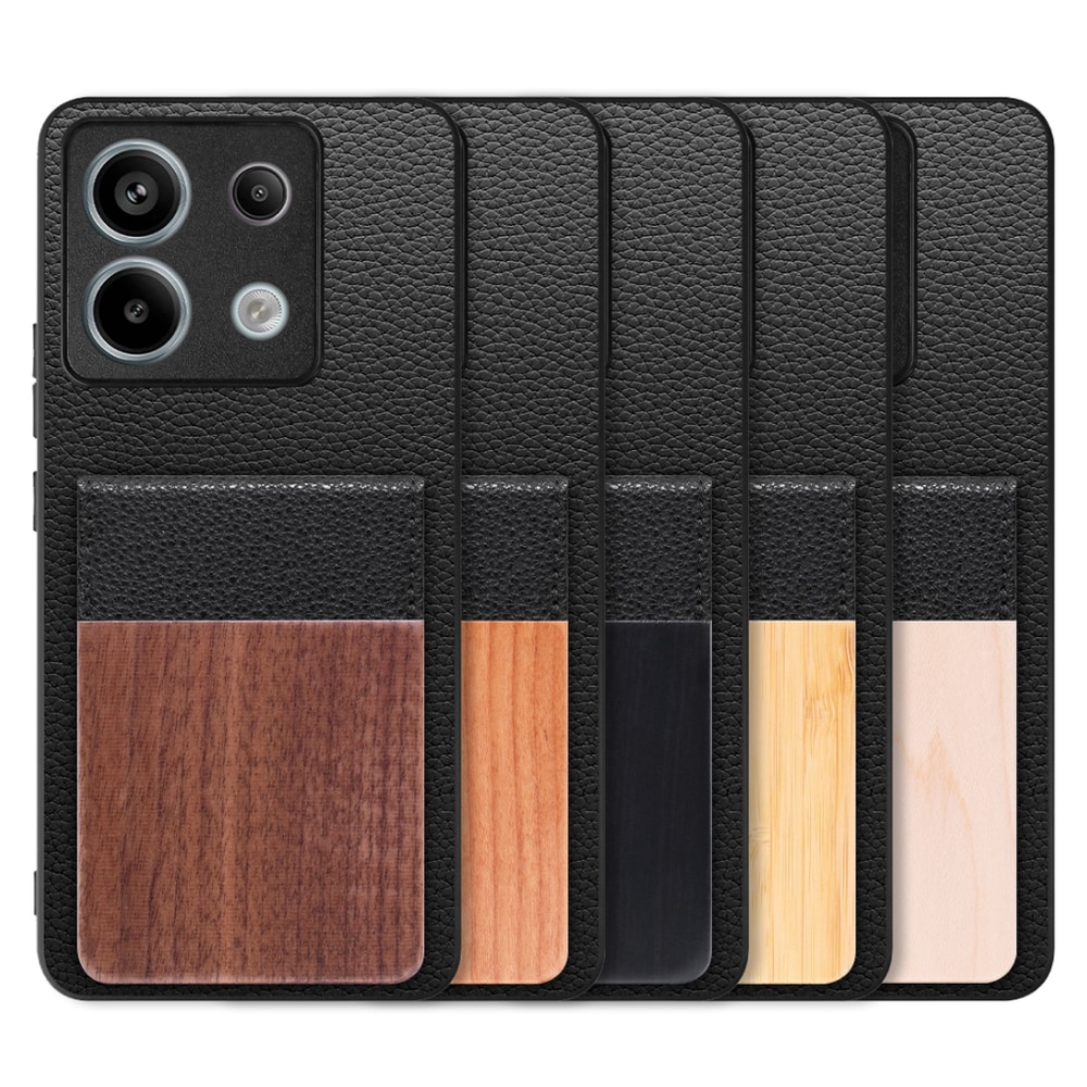 [ LOOF NATURE-SHELL ] Redmi Note 13 Pro 5G  ケース 背面 カード収納 カード入れ カードポケット カバー スマホケース 天然木 本革 [ Redmi Note 13 Pro 5G ]