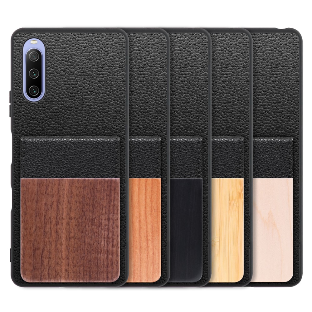 [ LOOF NATURE-SHELL ] Xperia 10 III /  10 III Lite Xperia10III 10III xperia10 ケース 背面 カード収納 カード入れ カードポケット カバー スマホケース 天然木 本革 [ Xperia 10 III / Lite ]