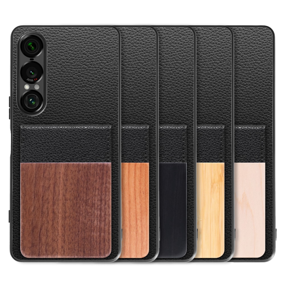 [ LOOF NATURE-SHELL ] Xperia 1 VII SO-51F ケース 背面 カード収納 カード入れ カードポケット カバー スマホケース 天然木 本革 [ Xperia 1 VII ]