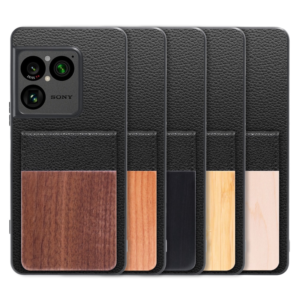 [ LOOF NATURE-SHELL ] Xperia 1 VIII XQ-GE44 SO-51G ケース 背面 カード収納 カード入れ カードポケット カバー スマホケース 天然木 本革 [ Xperia 1 VIII ]