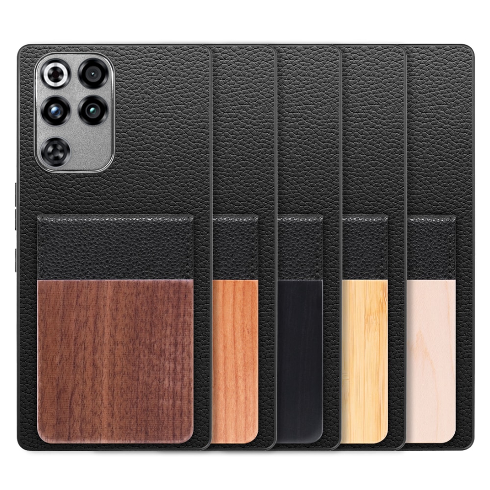 [ LOOF NATURE-SHELL ] REDMAGIC 11 Pro NX809J ZTE nubia ケース 背面 カード収納 カード入れ カードポケット カバー スマホケース 天然木 本革 [ REDMAGIC 11 Pro ]