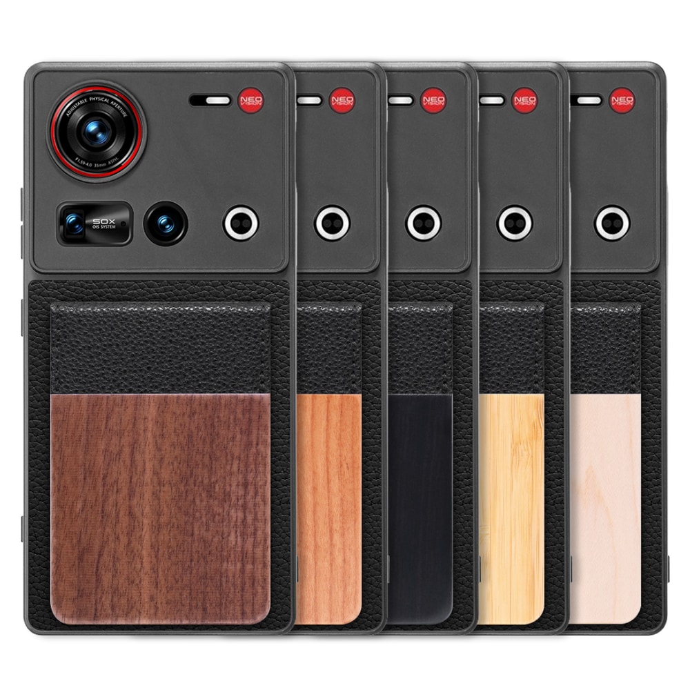 [ LOOF NATURE-SHELL ] nubia Z70 Ultra ZTE ケース 背面 カード収納 カード入れ カードポケット カバー スマホケース 天然木 本革 [ nubia Z70 Ultra / Z70S Ultra ]