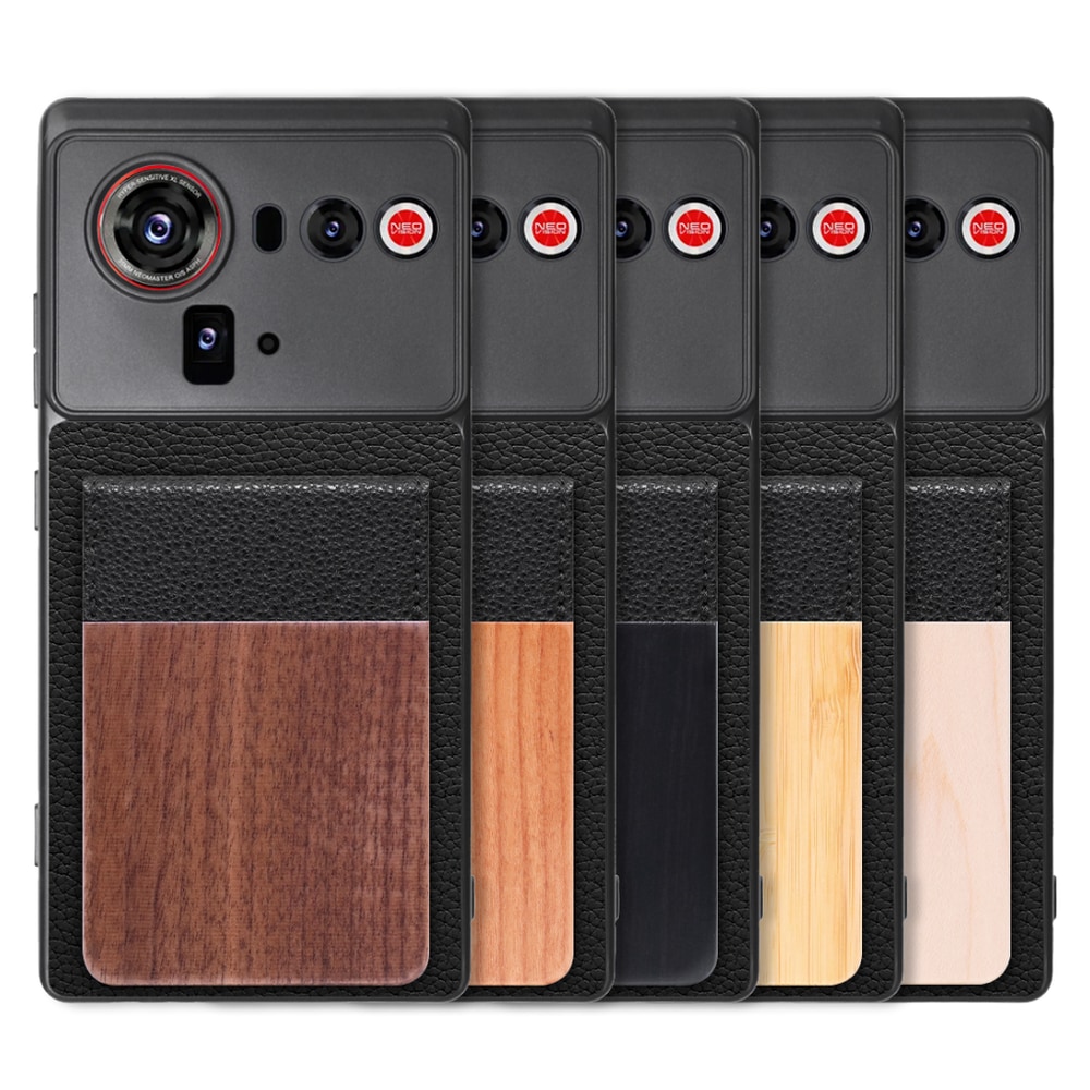 [ LOOF NATURE-SHELL ] nubia Z80 Ultra NX741J ケース 背面 カード収納 カード入れ カードポケット カバー スマホケース 天然木 本革 [ nubia Z80 Ultra ]