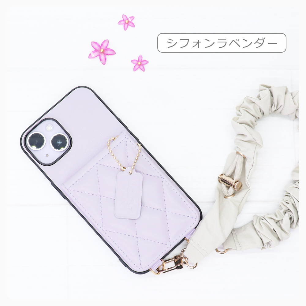 [ LOOF SWEET-SHELL SHUSHU ] Galaxy S22 Ultra SC-52C / SCG14 s22ultra スマホケース キルティング加工のカードケース付き シュシュストラップ付き マグネット内蔵 カード収納 本革 パステルカラー [ Galaxy S22 Ultra ]