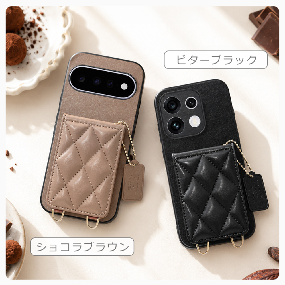 [ LOOF SWEET-SHELL SHOULDER  ] motorola edge 50 pro / 50s pro  スマホケース キルティング加工のカードケース付き ロングストラップ付き マグネット内蔵 カード収納 本革 [ motorola edge 50 pro / 50s pro ]
