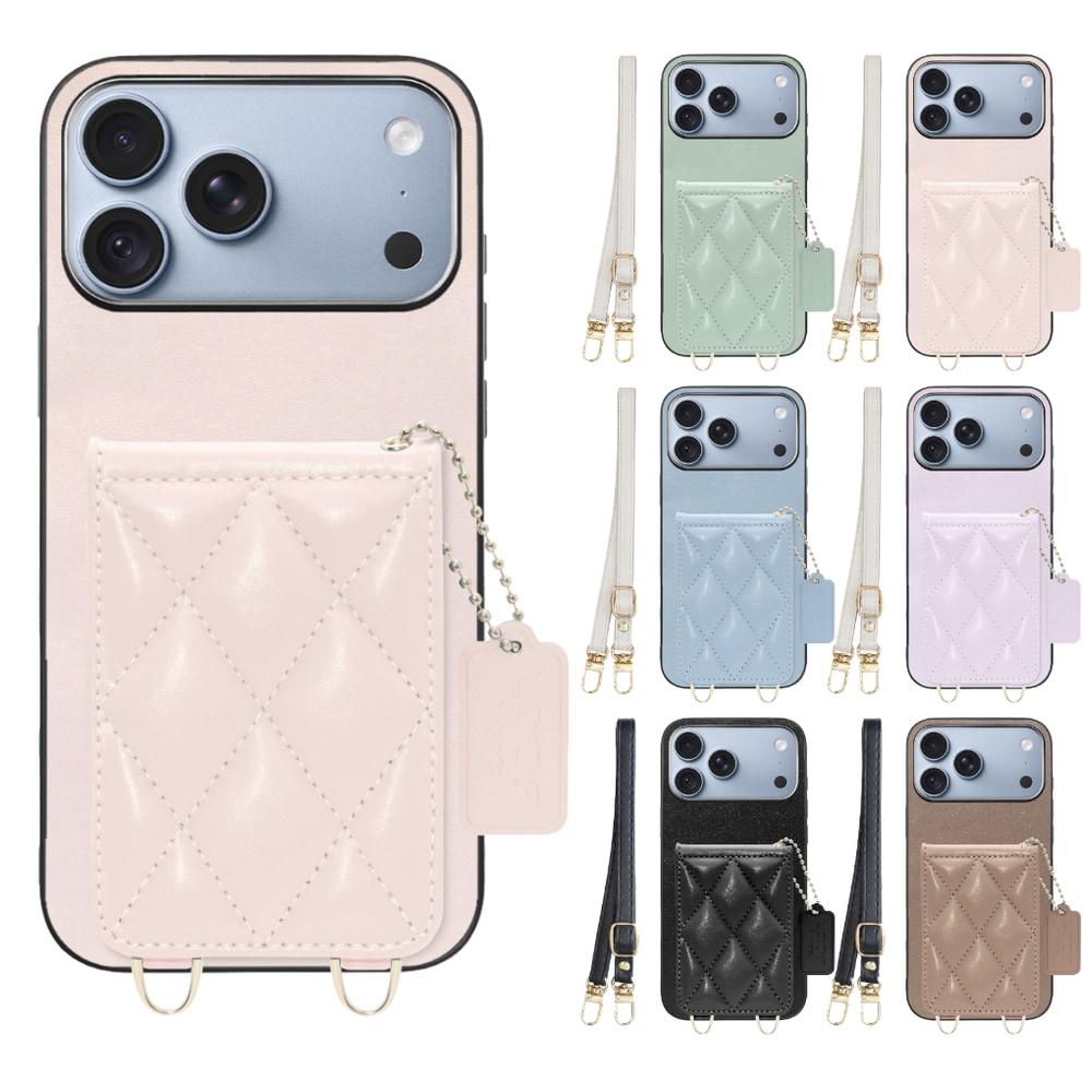 [ LOOF SWEET-SHELL SHOULDER  ] iPhone 18 Pro Max iPhone18 Pro Max アイフォン18 プロ マックス スマホケース キルティング加工のカードケース付き ロングストラップ付き マグネット内蔵 カード収納 本革 [ iPhone 18 Pro Max ]