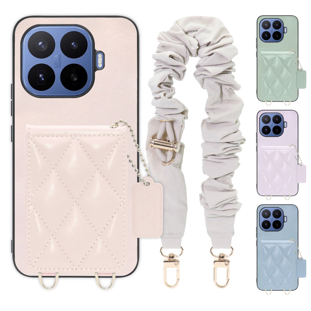 [ LOOF SWEET-SHELL SHUSHU ] Xiaomi 17T Pro シャオミ スマホケース キルティング加工のカードケース付き シュシュストラップ付き マグネット内蔵 カード収納 本革 パステルカラー [ Xiaomi 17T Pro ]