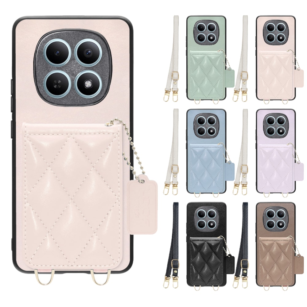 [ LOOF SWEET-SHELL SHOULDER  ] POCO M8 5G Xiaomi 25118PC98G スマホケース キルティング加工のカードケース付き ロングストラップ付き マグネット内蔵 カード収納 本革 [ POCO M8 5G ]