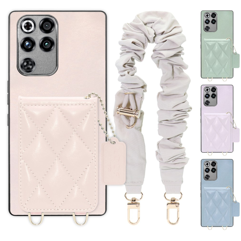 [ LOOF SWEET-SHELL SHUSHU ] REDMAGIC 11 Pro NX809J ZTE nubia スマホケース キルティング加工のカードケース付き シュシュストラップ付き マグネット内蔵 カード収納 本革 パステルカラー [ REDMAGIC 11 Pro ]