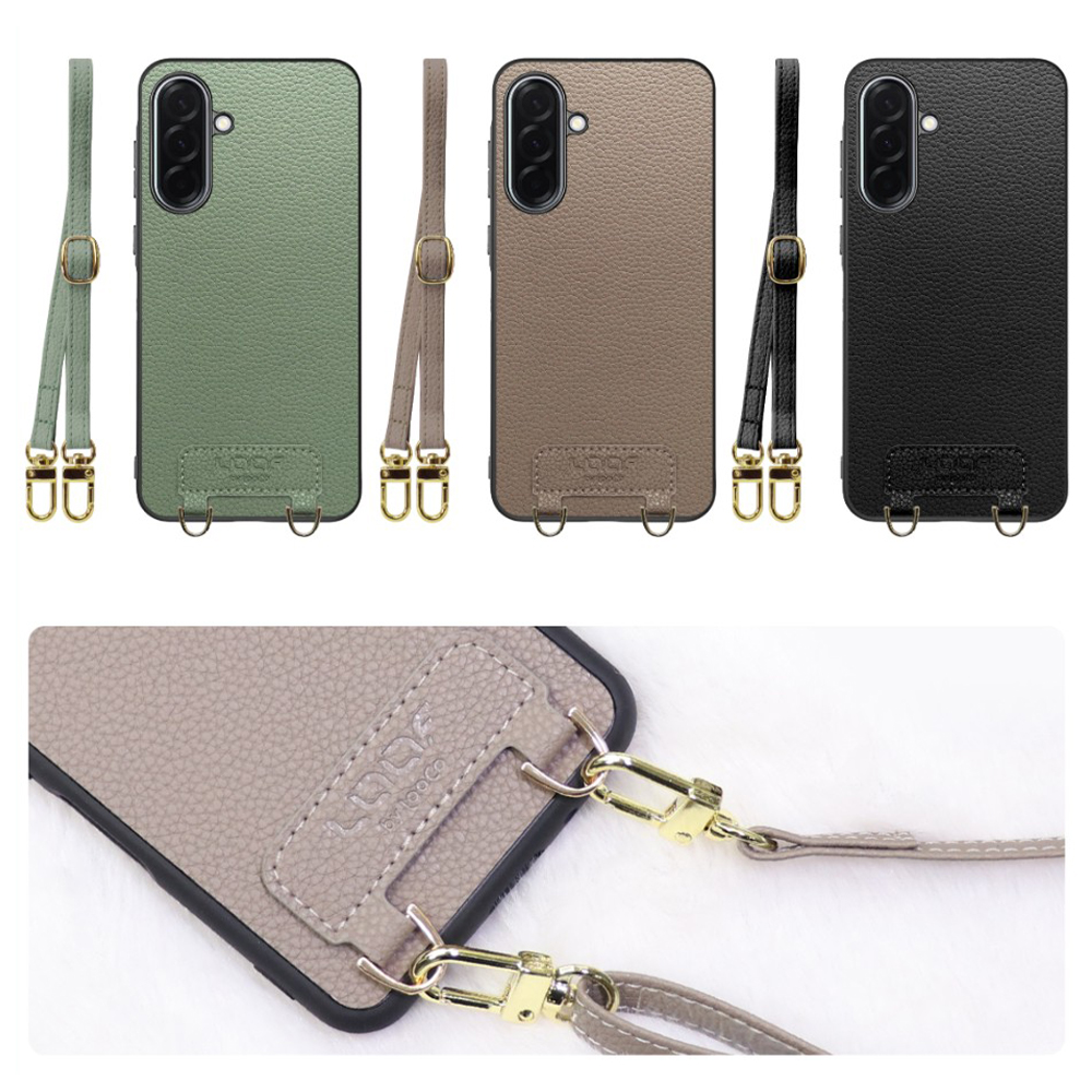 [ LOOF LUXURY-SHELL SHOULDER ] Galaxy A36 5G SC-54F ショルダーストラップ付き シンプルでスマート 本革 シェル型ケース ショルダー ストラップ スマホショルダー [ Galaxy A36 5G ]