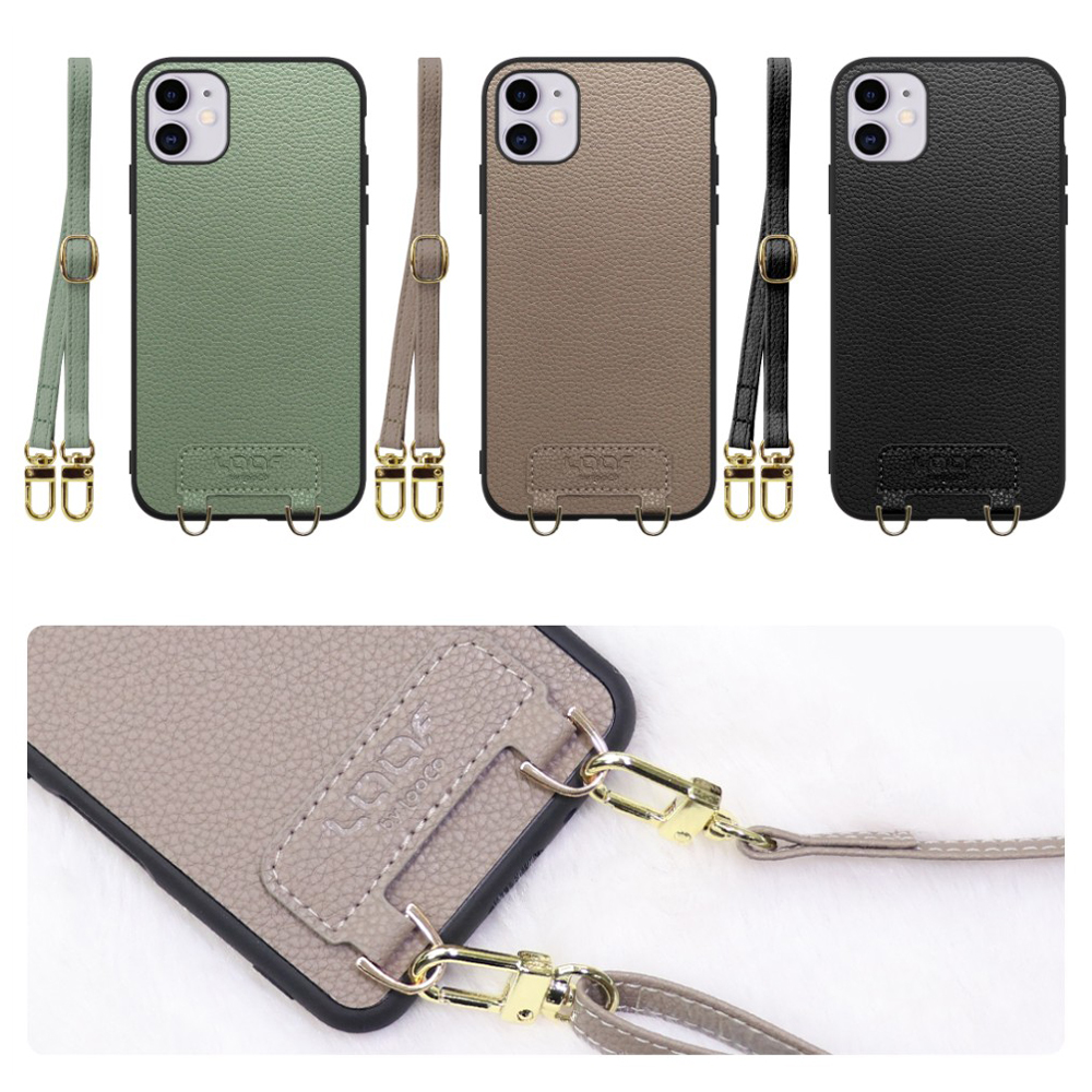 [ LOOF LUXURY-SHELL SHOULDER ] iPhone 11 iPhone11 ショルダーストラップ付き シンプルでスマート 本革 シェル型ケース ショルダー ストラップ スマホショルダー [ iPhone 11 ]