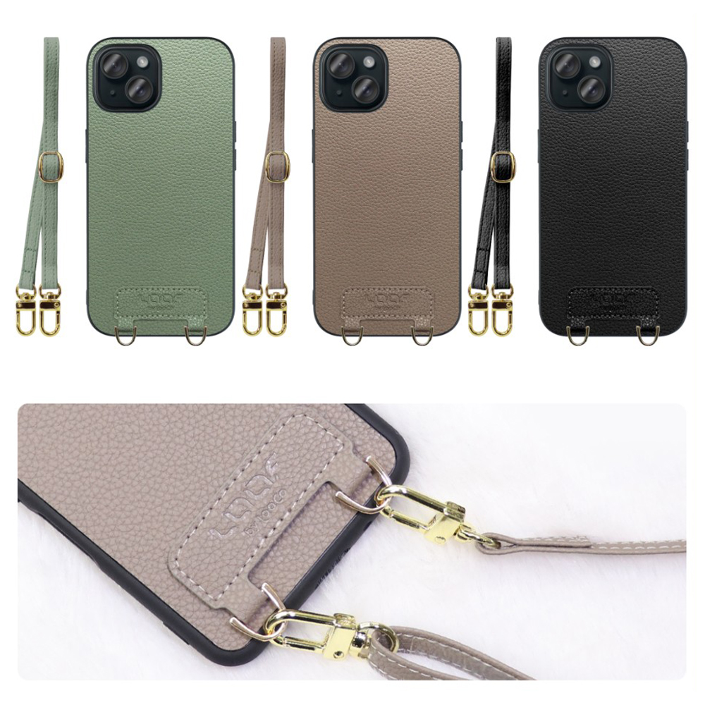 [ LOOF LUXURY-SHELL SHOULDER ] iPhone 15 iPhone15 アイフォン15 iPhone 15 アイフォン 15 ショルダーストラップ付き シンプルでスマート 本革 シェル型ケース ショルダー ストラップ スマホショルダー [ iPhone 15 ]