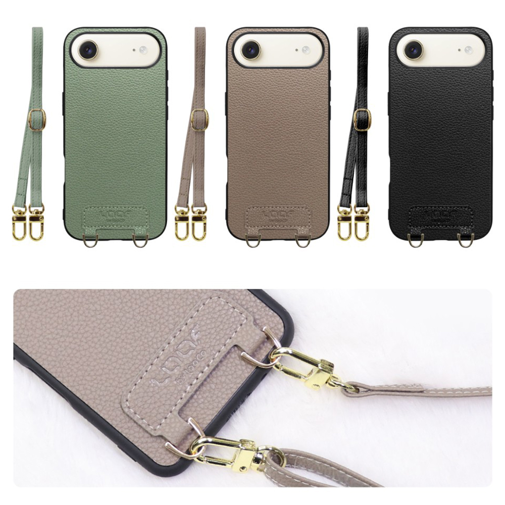 [ LOOF LUXURY-SHELL SHOULDER ] iPhone Air iPhone Air アイフォン エア iPhoneAir ショルダーストラップ付き シンプルでスマート 本革 シェル型ケース ショルダー ストラップ スマホショルダー [ iPhone Air 用 ]