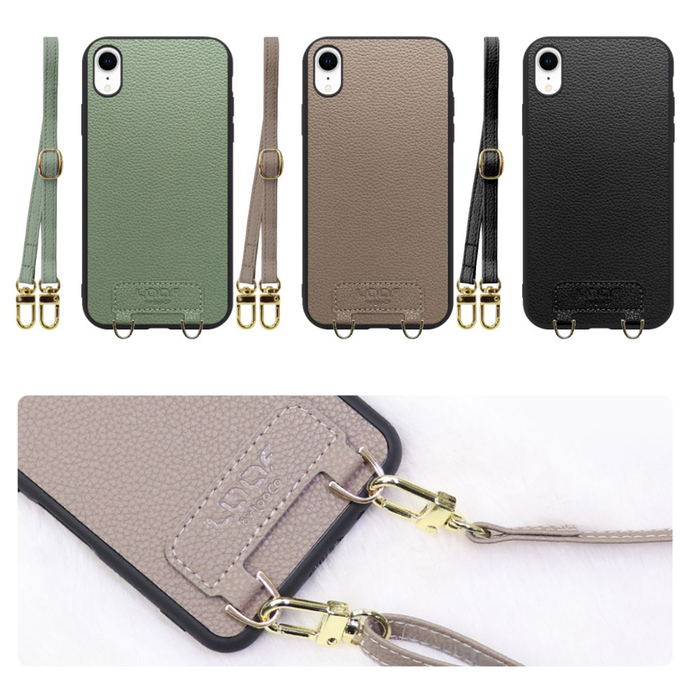 [ LOOF LUXURY-SHELL SHOULDER ] iPhone XR iPhonexr ショルダーストラップ付き シンプルでスマート 本革 シェル型ケース ショルダー ストラップ スマホショルダー [ iPhone XR ]
