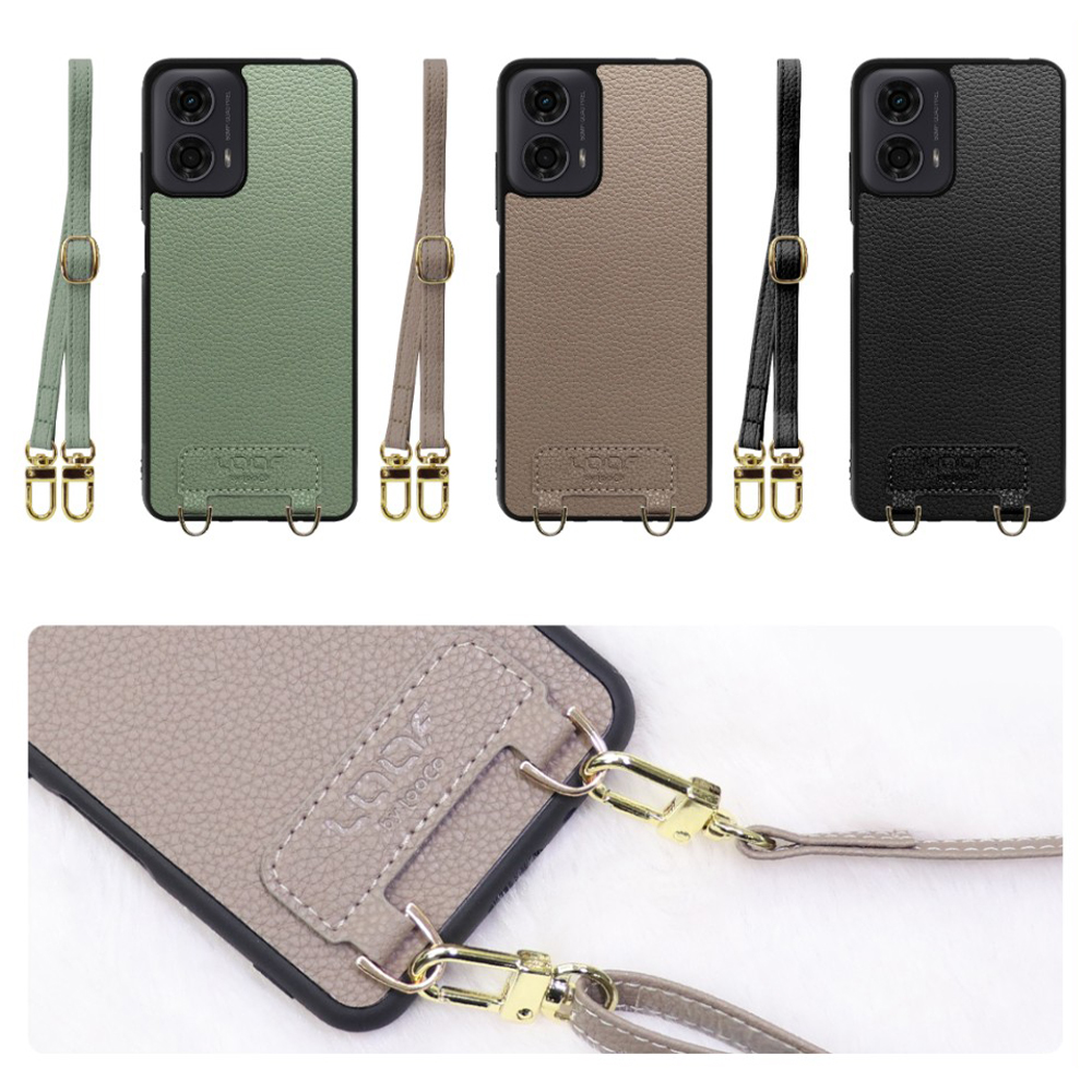 [ LOOF LUXURY-SHELL SHOULDER ] moto g24 motorola g24 ショルダーストラップ付き シンプルでスマート 本革 シェル型ケース ショルダー ストラップ スマホショルダー [ moto g24 ]