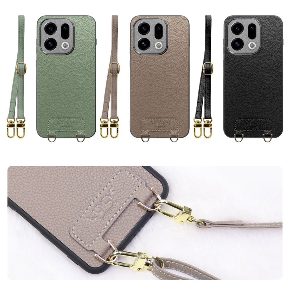 [ LOOF LUXURY-SHELL SHOULDER ] OPPO Find X9 OPG07 CPH2797 ショルダーストラップ付き シンプルでスマート 本革 シェル型ケース ショルダー ストラップ スマホショルダー [ OPPO Find X9 ]