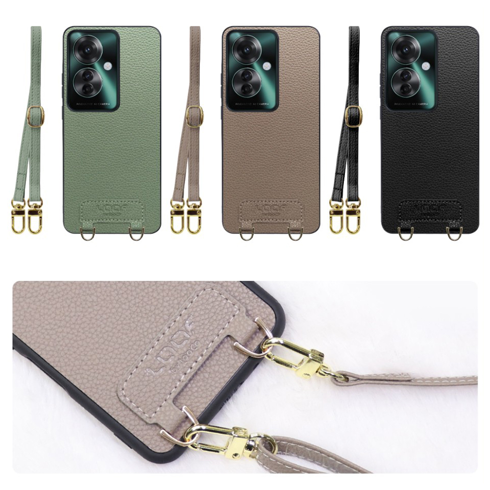 [ LOOF LUXURY-SHELL SHOULDER ] OPPO Reno11 A  ショルダーストラップ付き シンプルでスマート 本革 シェル型ケース ショルダー ストラップ スマホショルダー [ OPPO Reno11 A ]