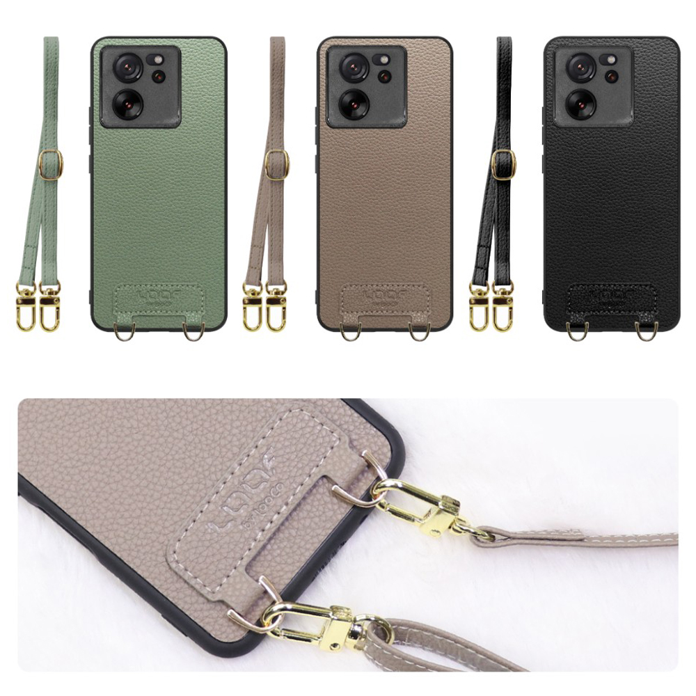 [ LOOF LUXURY-SHELL SHOULDER ] Xiaomi 13T / 13T Pro XIG04 13 T 13TPro ショルダーストラップ付き シンプルでスマート 本革 シェル型ケース ショルダー ストラップ スマホショルダー [ Xiaomi 13T / 13T Pro ]