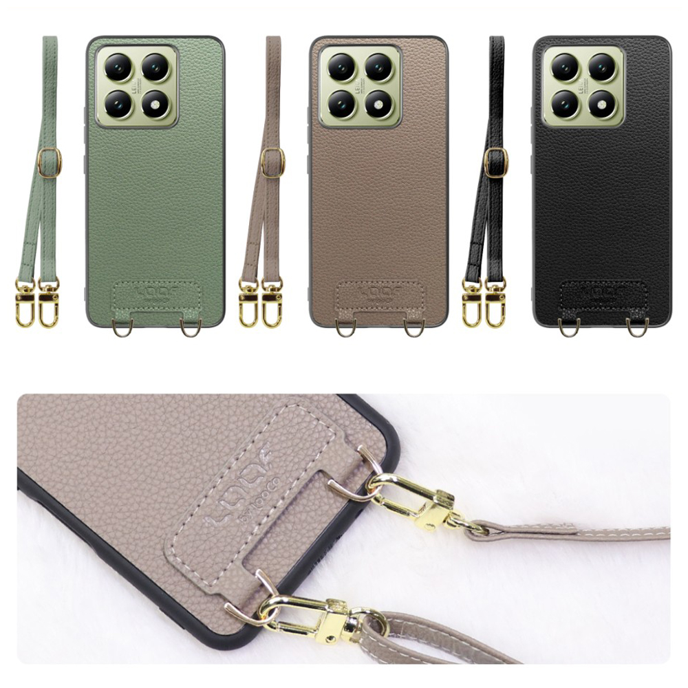 [ LOOF LUXURY-SHELL SHOULDER ] Xiaomi 14T XIG06 ショルダーストラップ付き シンプルでスマート 本革 シェル型ケース ショルダー ストラップ スマホショルダー [ Xiaomi 14T ]