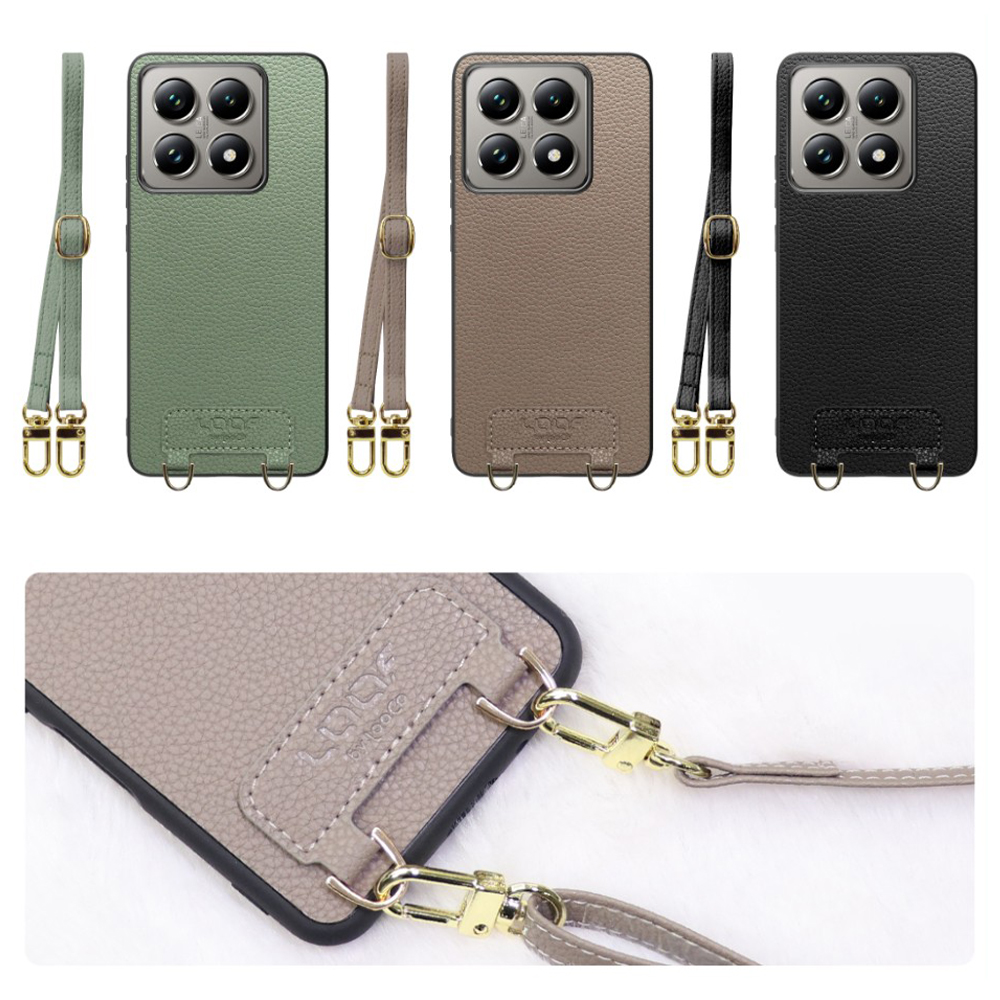 [ LOOF LUXURY-SHELL SHOULDER ] Xiaomi 14T Pro  14TPro ショルダーストラップ付き シンプルでスマート 本革 シェル型ケース ショルダー ストラップ スマホショルダー [ Xiaomi 14T Pro  ]