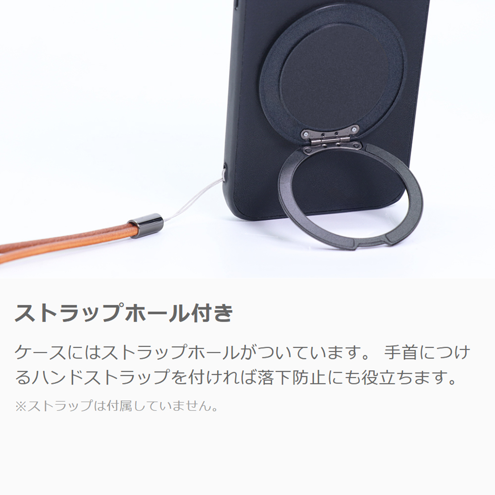 [ LOOF RING-SHELL (シンプル Ver.) ] iPhone 13 Pro iphone13pro 13pro プロ スマホケース 背面 ケース カバー ハードケース スマホリング リング付き 本革 ストラップホール [ iPhone 13 Pro ]