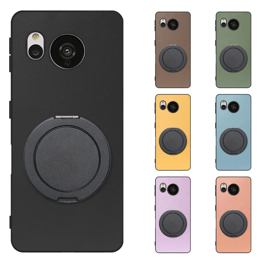 [ LOOF RING-SHELL (シンプル Ver.) ] AQUOS sense7 sense 7 スマホケース 背面 ケース カバー ハードケース スマホリング リング付き 本革 ストラップホール [ AQUOS sense7 ]