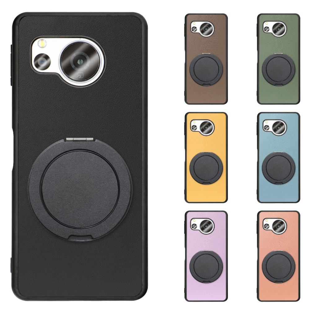 [ LOOF RING-SHELL (シンプル Ver.) ] AQUOS sense8 SH-54D / SHG11 sense 8 スマホケース 背面 ケース カバー ハードケース スマホリング リング付き 本革 ストラップホール [ AQUOS sense8 ]