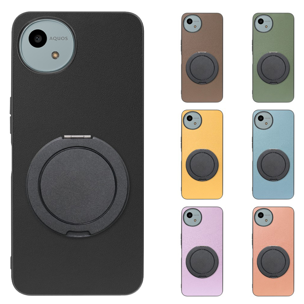 [ LOOF RING-SHELL (シンプル Ver.) ] AQUOS wish4 SH-52E スマホケース 背面 ケース カバー ハードケース スマホリング リング付き 本革 ストラップホール [ AQUOS wish4 ]
