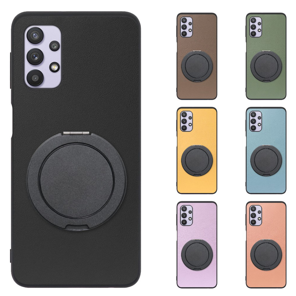 [ LOOF RING-SHELL (シンプル Ver.) ] Galaxy A32 5G SCG08 a325g スマホケース 背面 ケース カバー ハードケース スマホリング リング付き 本革 ストラップホール [ Galaxy A32 5G ]