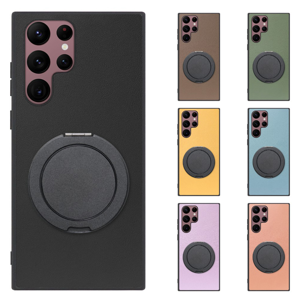 [ LOOF RING-SHELL (シンプル Ver.) ] Galaxy S22 Ultra SC-52C / SCG14 s22ultra スマホケース 背面 ケース カバー ハードケース スマホリング リング付き 本革 ストラップホール [ Galaxy S22 Ultra ]