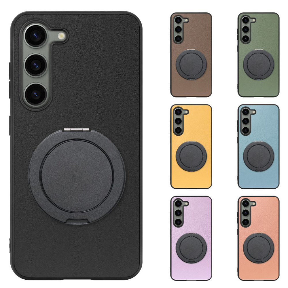 [ LOOF RING-SHELL (シンプル Ver.) ] Galaxy S23  スマホケース 背面 ケース カバー ハードケース スマホリング リング付き 本革 ストラップホール [ Galaxy S23 ]