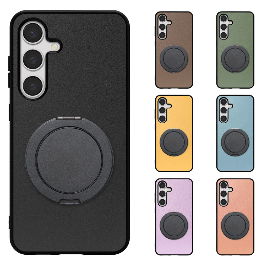 [ LOOF RING-SHELL (シンプル Ver.) ] Galaxy S24 s24 スマホケース 背面 ケース カバー ハードケース スマホリング リング付き 本革 ストラップホール [ Galaxy S24 ]