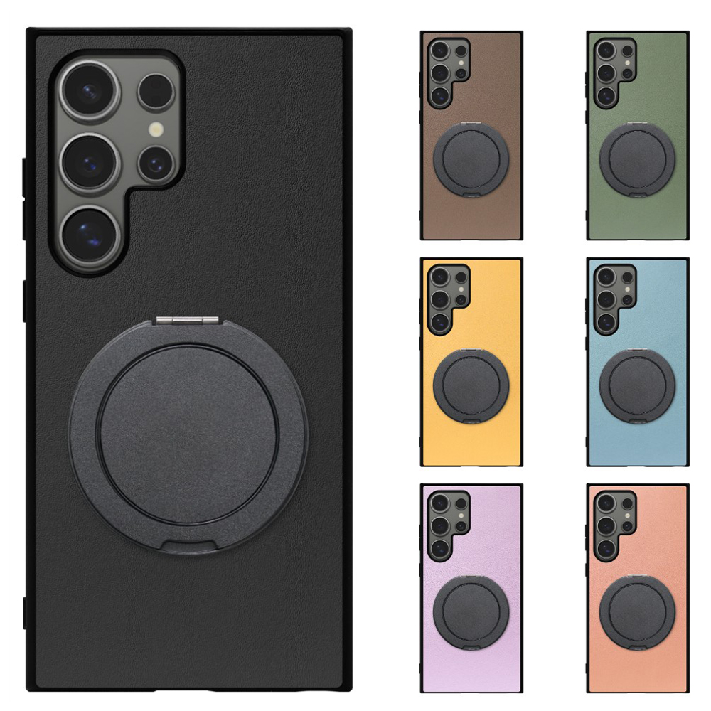 [ LOOF RING-SHELL (シンプル Ver.) ] Galaxy S24 Ultra s24ultra スマホケース 背面 ケース カバー ハードケース スマホリング リング付き 本革 ストラップホール [ Galaxy S24 Ultra ]