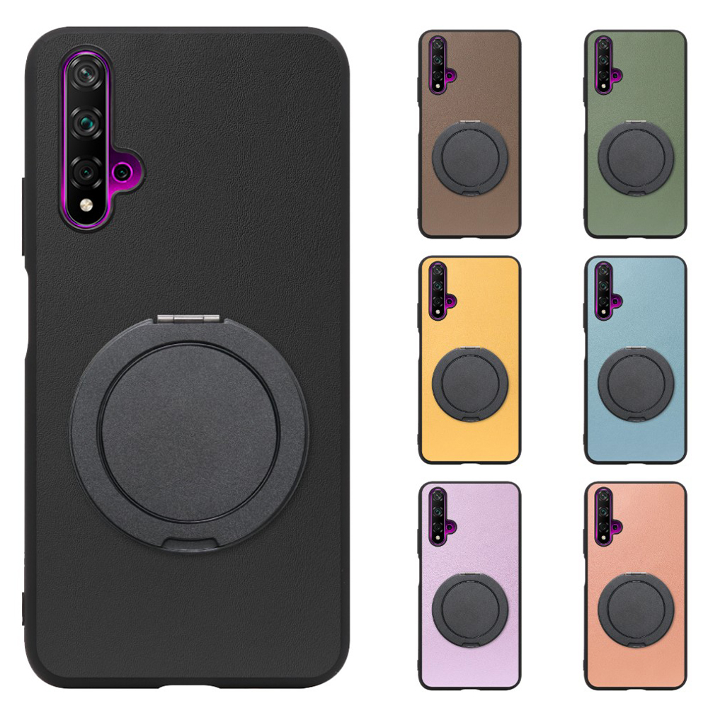 [ LOOF RING-SHELL (シンプル Ver.) ] HUAWEI nova 5T nova5t スマホケース 背面 ケース カバー ハードケース スマホリング リング付き 本革 ストラップホール [ HUAWEI nova 5T ]