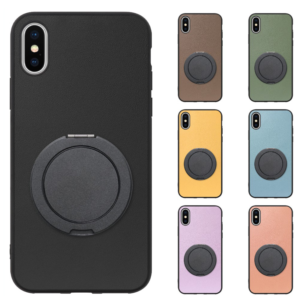 [ LOOF RING-SHELL (シンプル Ver.) ] iPhone X / XS iPhonex iPhonexs スマホケース 背面 ケース カバー ハードケース スマホリング リング付き 本革 ストラップホール [ iPhone X / XS ]