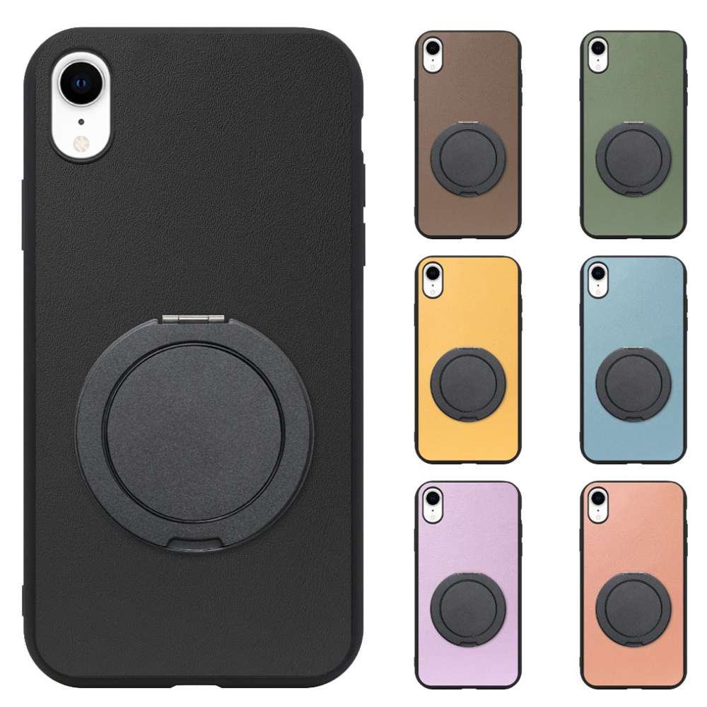 [ LOOF RING-SHELL (シンプル Ver.) ] iPhone XR iPhonexr スマホケース 背面 ケース カバー ハードケース スマホリング リング付き 本革 ストラップホール [ iPhone XR ]