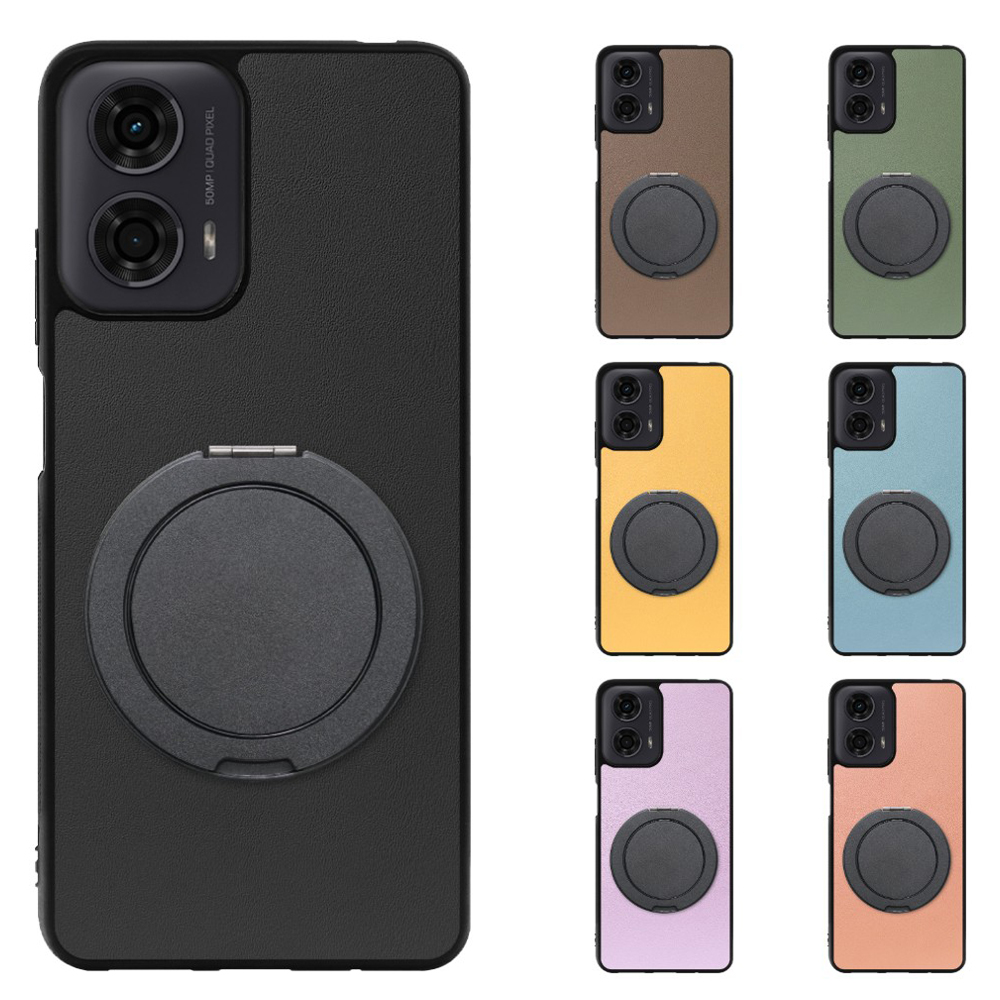 [ LOOF RING-SHELL (シンプル Ver.) ] moto g24 motorola g24 スマホケース 背面 ケース カバー ハードケース スマホリング リング付き 本革 ストラップホール [ moto g24 ]