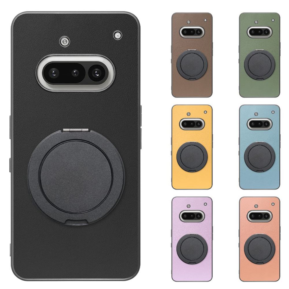 [ LOOF RING-SHELL (シンプル Ver.) ] Nothing Phone (3a) Phone 3a スマホケース 背面 ケース カバー ハードケース スマホリング リング付き 本革 ストラップホール [ Nothing Phone (3a) ]