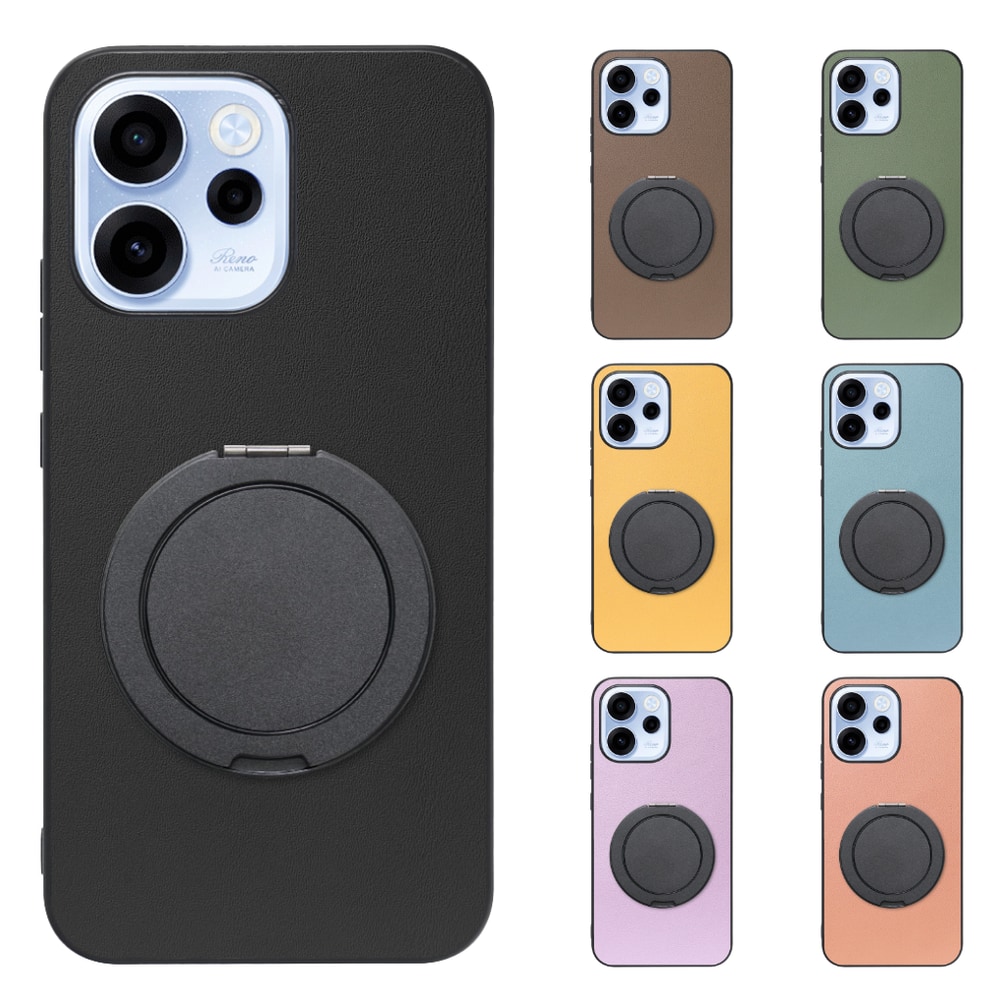 [ LOOF RING-SHELL (シンプル Ver.) ] OPPO Reno15 A CPH2801 A601OP スマホケース 背面 ケース カバー ハードケース スマホリング リング付き 本革 ストラップホール [ OPPO Reno15 A ]